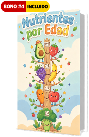 Portada del bono 4: Nutrientes por Edad, con etiqueta BONO #4 INCLUIDO.